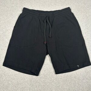 American Giant Sweat Shorts Mens L Black Elastic Waist Drawstring Made USA NEW